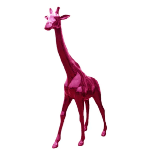 Statue Girafe Animaux Resine - 150cm - Rose Fushia - ANIMAUX-RESINE.FR