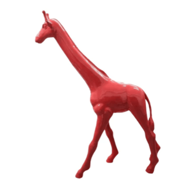 Statue Girafe Animaux Resine - 150cm - Rouge - ANIMAUX-RESINE.FR