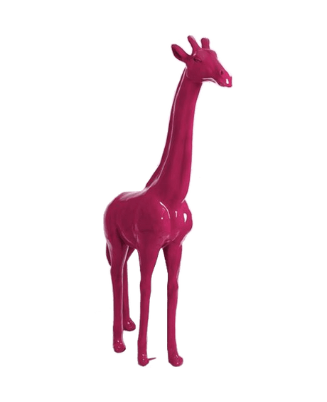 Statue Girafe Animaux Resine - 210cm - Rose Fushia - ANIMAUX-RESINE.FR