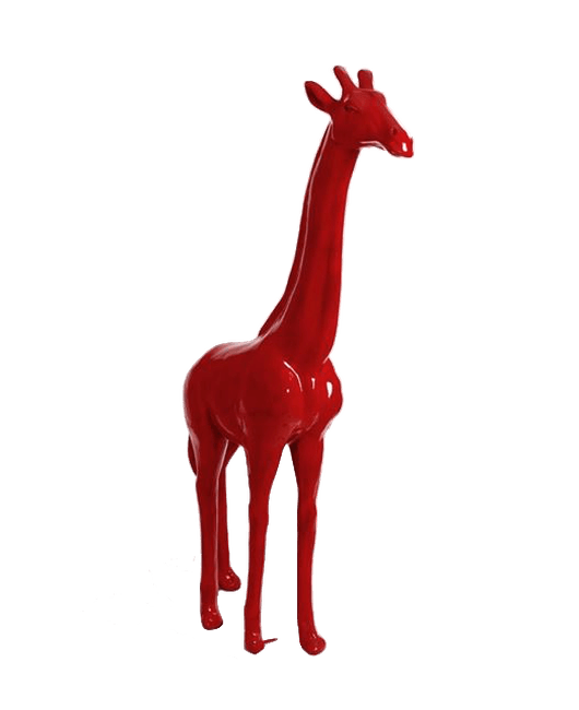 Statue Girafe Animaux Resine - 210cm - Rouge - ANIMAUX-RESINE.FR