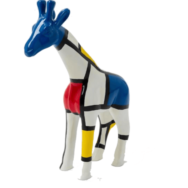 Statue Girafe Animaux Resine - 50cm - Mondrian - ANIMAUX-RESINE.FR