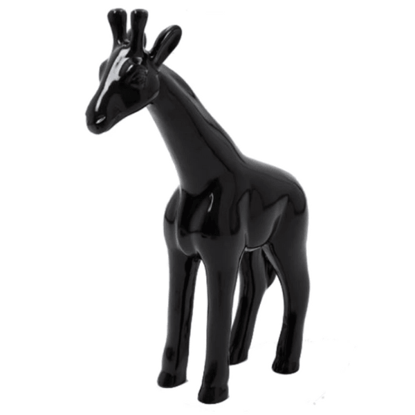 Statue Girafe Animaux Resine - 50cm - Noir - ANIMAUX-RESINE.FR