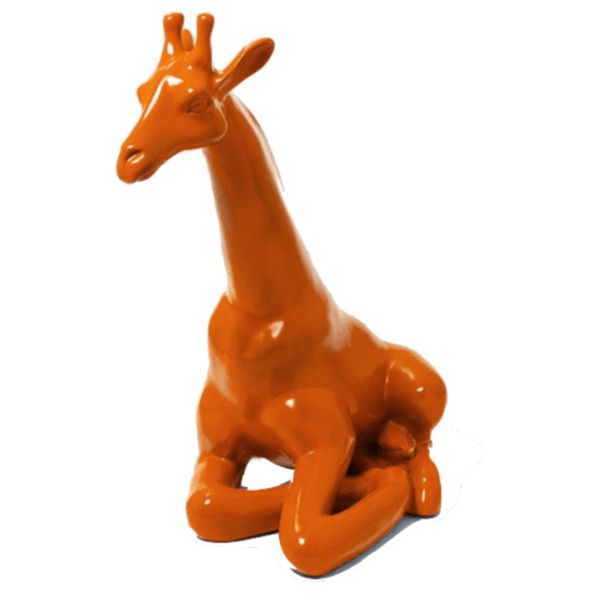 Statue Girafe Animaux Resine - 90cm - Orange - ANIMAUX-RESINE.FR