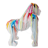 Statue Gorille Origami Animaux Resine - 140cm - Multi Coulure Blanc - ANIMAUX-RESINE.FR