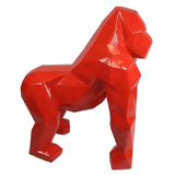 Statue Gorille Origami Animaux Resine - 40cm - Rouge - ANIMAUX-RESINE.FR