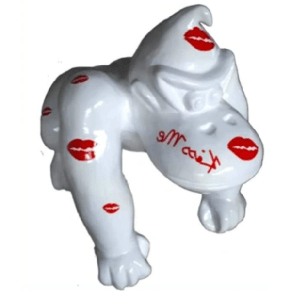 Statue Gorille Poing Animaux Resine - 40cm - Bisous - ANIMAUX-RESINE.FR