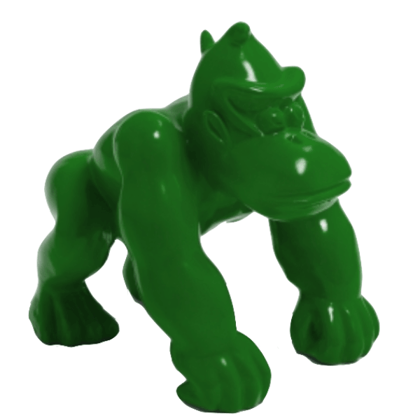 Statue Gorille Poing Animaux Resine - 40cm - Vert - ANIMAUX-RESINE.FR