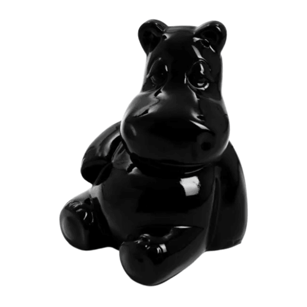 Statue Hippopotame Animaux Resine - 100cm - Noir - ANIMAUX-RESINE.FR