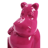 Statue Hippopotame Animaux Resine - 100cm - Rose Fushia - ANIMAUX-RESINE.FR