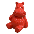 Statue Hippopotame Animaux Resine - 100cm - Rouge - ANIMAUX-RESINE.FR