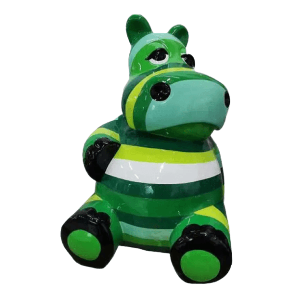 Statue Hippopotame Animaux Resine - 100cm - Tagada Vert - ANIMAUX-RESINE.FR