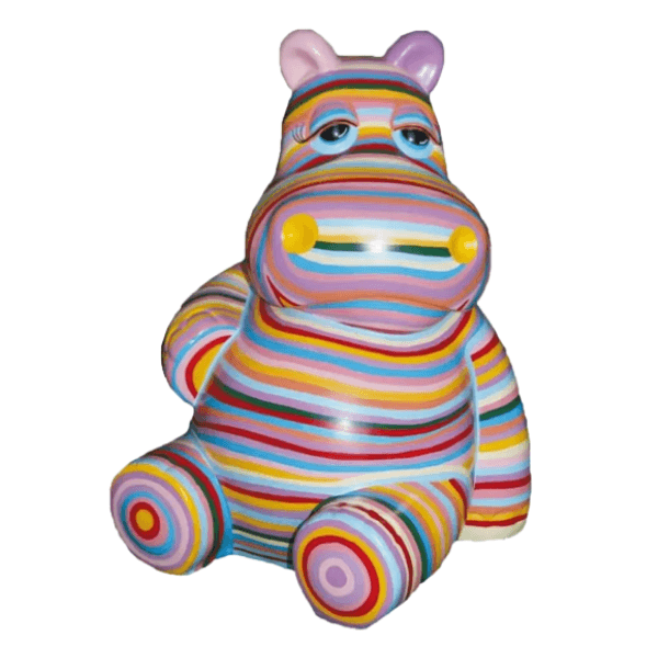 Statue Hippopotame Animaux Resine - 15cm - Candy - ANIMAUX-RESINE.FR