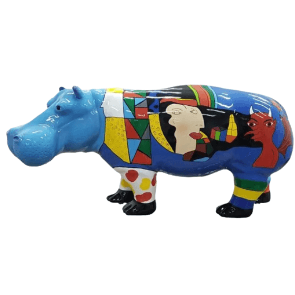 Statue Hippopotame Animaux Resine - 180cm - Picasso - ANIMAUX-RESINE.FR