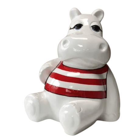 Statue Hippopotame Animaux Resine - 25cm - Marin Rouge - ANIMAUX-RESINE.FR