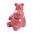 Statue Hippopotame Animaux Resine - 25cm - Rose Clair - ANIMAUX-RESINE.FR