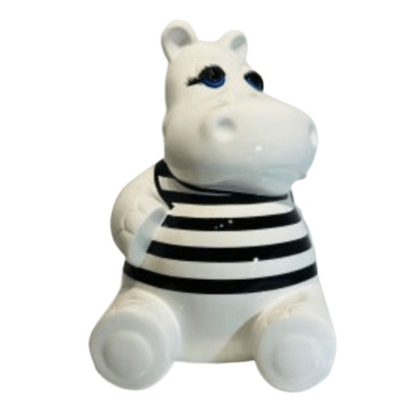 Statue Hippopotame Animaux Resine - 50cm - Marin Noir - ANIMAUX-RESINE.FR