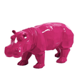 Statue Hippopotame Origami Animaux Resine - 95cm - Rose Fushia - ANIMAUX-RESINE.FR