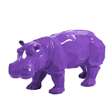 Statue Hippopotame Origami Animaux Resine - 95cm - Violet - ANIMAUX-RESINE.FR