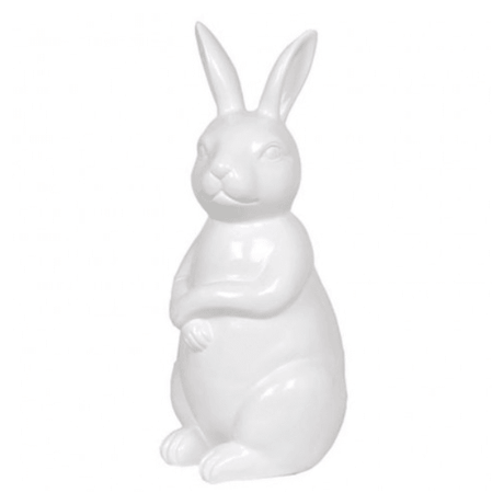 Statue Lapin Animaux Resine - 35cm - Blanc - ANIMAUX-RESINE.FR