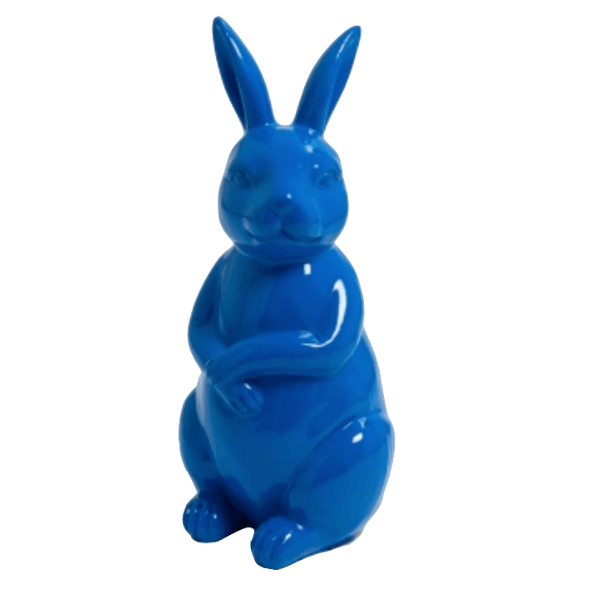 Statue Lapin Animaux Resine - 35cm - Bleu - ANIMAUX-RESINE.FR