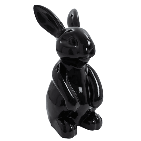 Statue Lapin Animaux Resine - 60cm - Noir - ANIMAUX-RESINE.FR