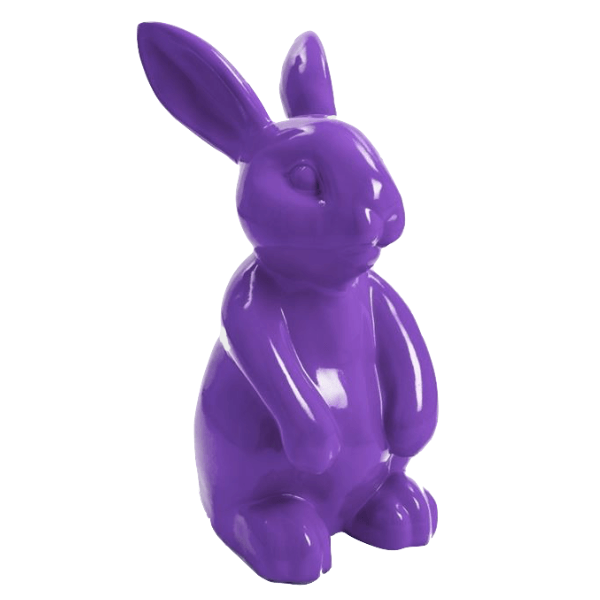 Statue Lapin Animaux Resine - 60cm - Violet - ANIMAUX-RESINE.FR