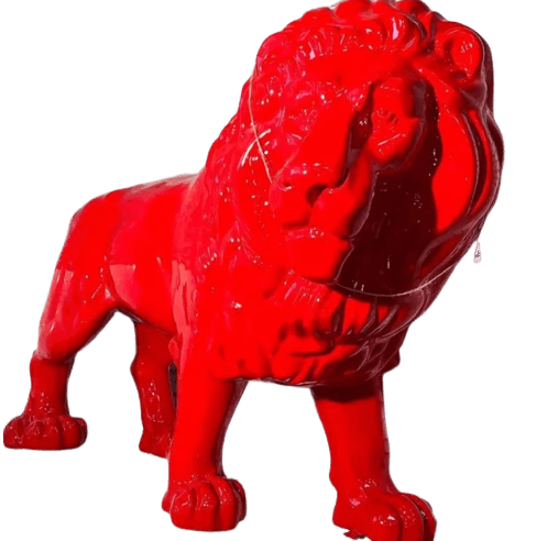 Statue Lion Animaux Resine - 190cm - Rouge - ANIMAUX-RESINE.FR