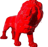 Statue Lion Animaux Resine - 190cm - Rouge - ANIMAUX-RESINE.FR