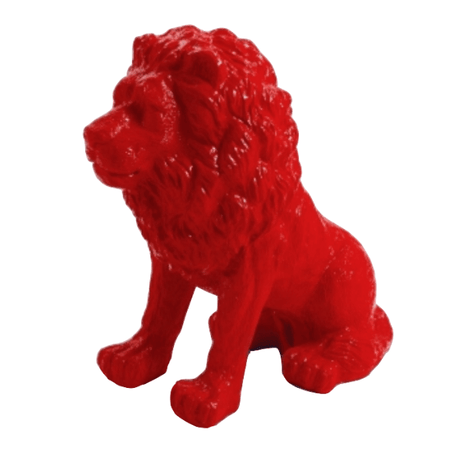 Statue Lion Animaux Resine - 65cm - Rouge - ANIMAUX-RESINE.FR