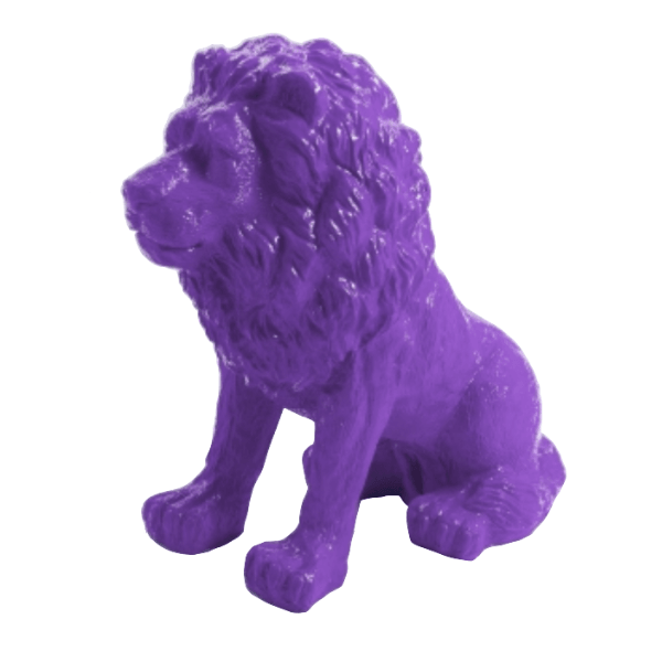 Statue Lion Animaux Resine - 65cm - Violet - ANIMAUX-RESINE.FR