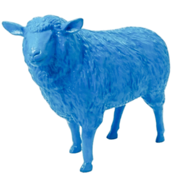 Statue Mouton Animaux Resine - 110cm - Bleu Ciel - ANIMAUX-RESINE.FR