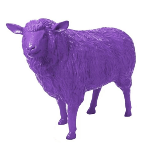 Statue Mouton Animaux Resine - 110cm - Violet - ANIMAUX-RESINE.FR