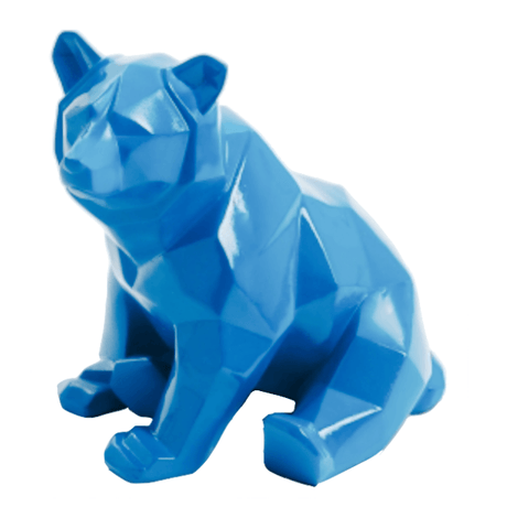 Statue Ours Animaux Resine - 30cm - Bleu Ciel - ANIMAUX-RESINE.FR