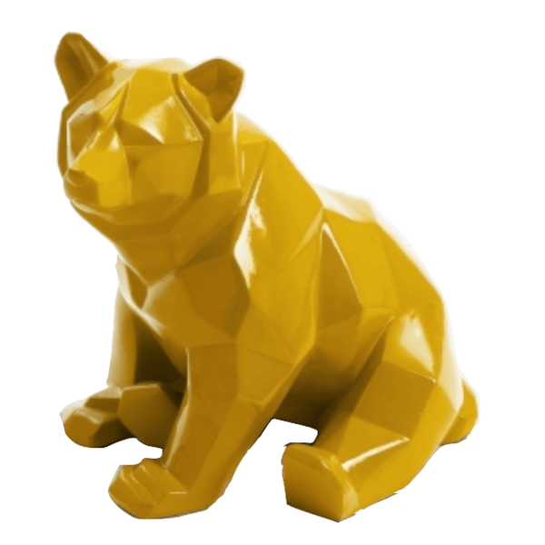 Statue Ours Animaux Resine - 30cm - Jaune - ANIMAUX-RESINE.FR