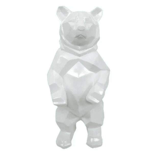 Statue Ours Origami Animaux Resine - 40cm - Blanc - ANIMAUX-RESINE.FR