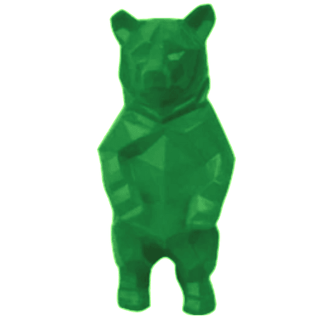 Statue Ours Origami Animaux Resine - 40cm - Vert Pomme - ANIMAUX-RESINE.FR