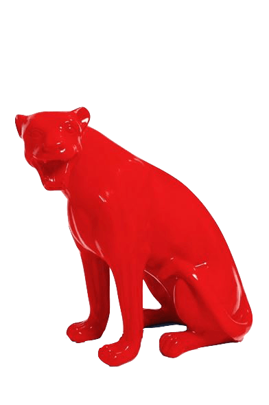 Statue Panthere Animaux Resine - 75cm - Rouge - ANIMAUX-RESINE.FR