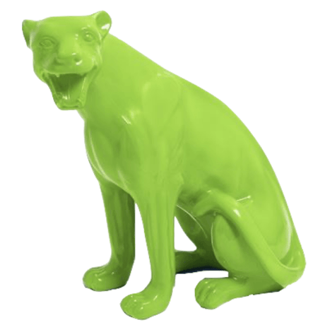 Statue Panthere Animaux Resine - 75cm - Vert Pomme - ANIMAUX-RESINE.FR