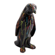 Statue Pingouin Animaux Resine - 70cm - Graffiti Noir - ANIMAUX-RESINE.FR