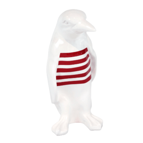 Statue Pingouin Animaux Resine - 70cm - Marin Rouge - ANIMAUX-RESINE.FR