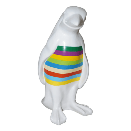 Statue Pingouin Animaux Resine - 70cm - Marinière Happy - ANIMAUX-RESINE.FR