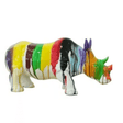 Statue Rhinoceros Animaux Resine - 180cm - Multi Coulure Blanc - ANIMAUX-RESINE.FR