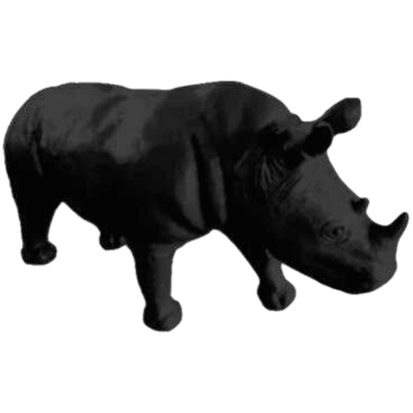 Statue Rhinoceros Animaux Resine - 180cm - Noir - ANIMAUX-RESINE.FR