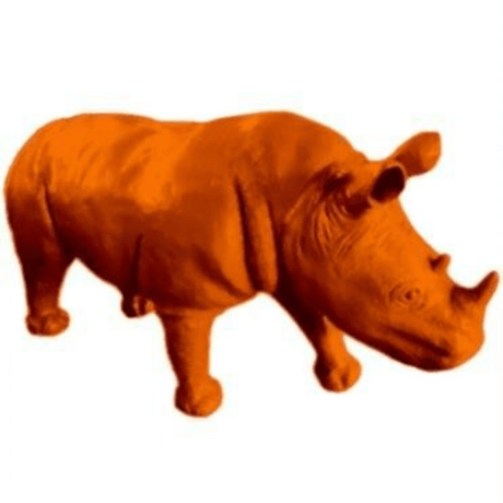 Statue Rhinoceros Animaux Resine - 180cm - Orange - ANIMAUX-RESINE.FR