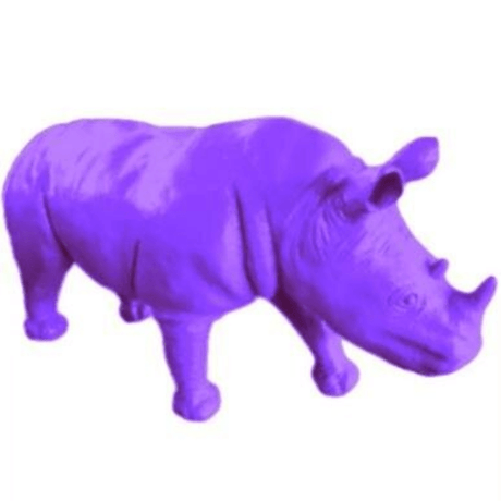 Statue Rhinoceros Animaux Resine - 180cm - Violet - ANIMAUX-RESINE.FR