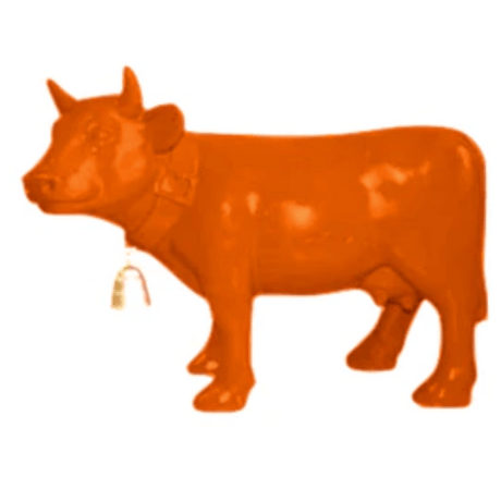 Statue Vache Animaux Resine - 110cm - Orange - ANIMAUX-RESINE.FR