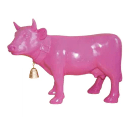 Statue Vache Animaux Resine - 110cm - Rose Clair - ANIMAUX-RESINE.FR