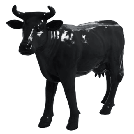 Statue Vache Animaux Resine - 140cm - Noir - ANIMAUX-RESINE.FR