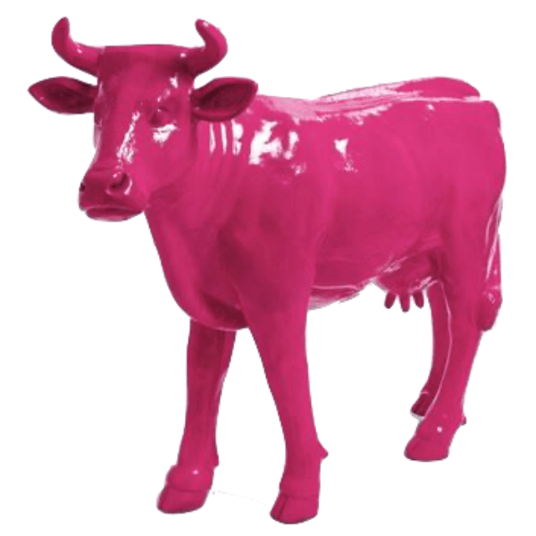 Statue Vache Animaux Resine - 140cm - Rose Fushia - ANIMAUX-RESINE.FR