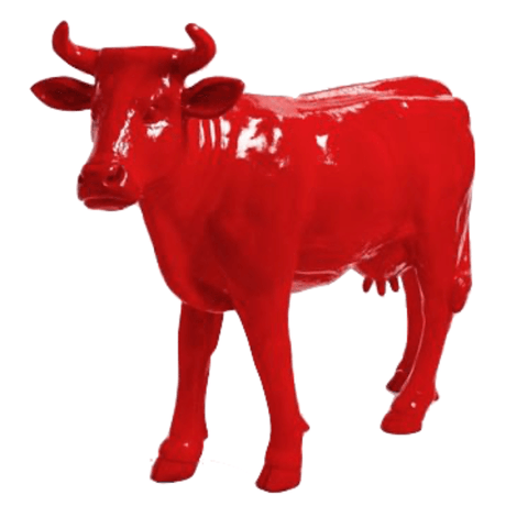 Statue Vache Animaux Resine - 140cm - Rouge - ANIMAUX-RESINE.FR